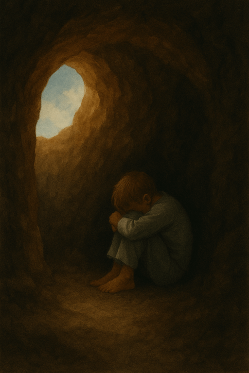 boy in cave